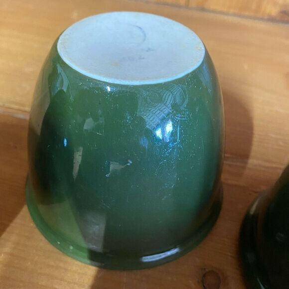 Vintage HALL Ramekin Set of 4 -1 -351 1/2 - 3- 352 Green Custard Dishes Cups USA - Picture 12 of 16
